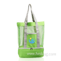 Custom Lightweight Zipper Top Mesh Beach Tote Bag